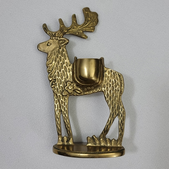 Department 56 Other - Department 56 Brass Reindeer Taper Candle Holder